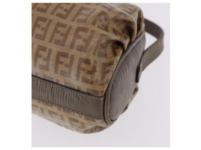 Borsa a tracolla FENDI Zucchino Canvas PVC Beige Auth 197102 - vista 14