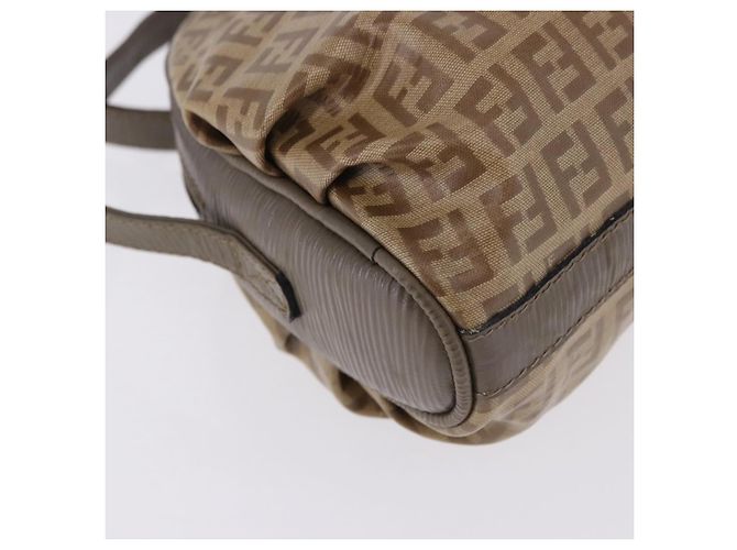 Borsa a tracolla FENDI Zucchino Canvas PVC Beige Auth 197102 - vista 15