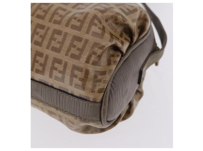 Borsa a tracolla FENDI Zucchino Canvas PVC Beige Auth 197102 - vista 16