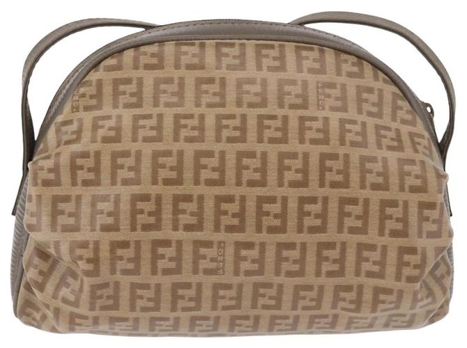 Borsa a tracolla FENDI Zucchino Canvas PVC Beige Auth 197102 - vista 2