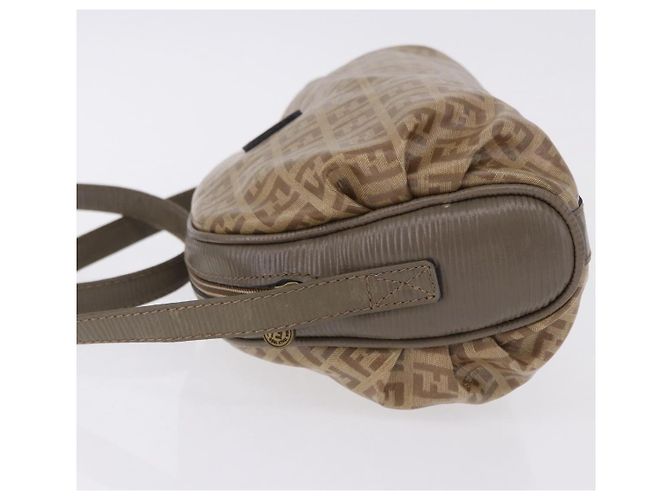 Borsa a tracolla FENDI Zucchino Canvas PVC Beige Auth 197102 - vista 4