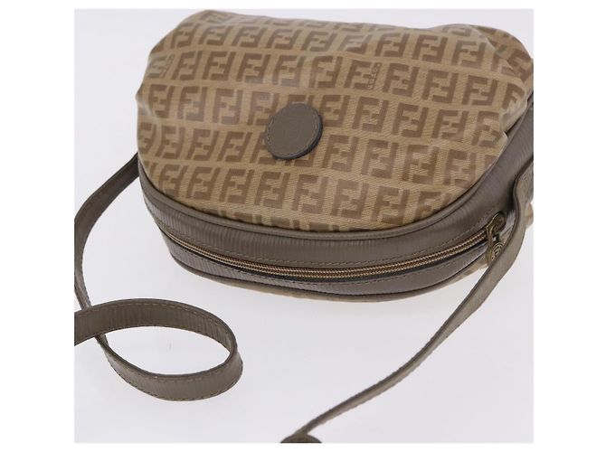 Borsa a tracolla FENDI Zucchino Canvas PVC Beige Auth 197102 - vista 6