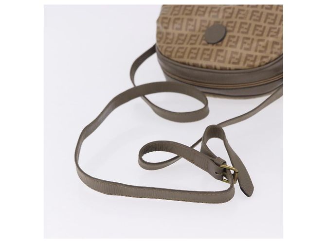 Borsa a tracolla FENDI Zucchino Canvas PVC Beige Auth 197102 - vista 7