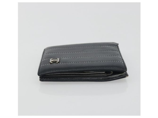 Portafoglio CHANEL in pelle Caviar Skin Set da 3 Nero CC Auth bs36694 - vista 12