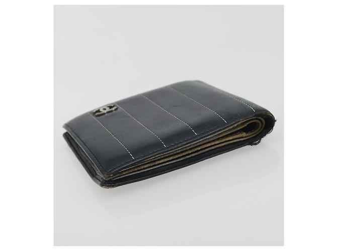 Portafoglio CHANEL in pelle Caviar Skin Set da 3 Nero CC Auth bs36694 - vista 13