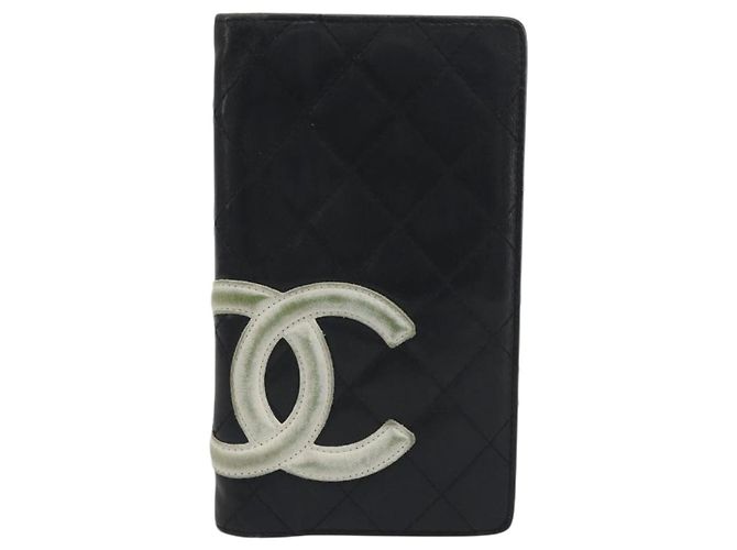 Portafoglio CHANEL in pelle Caviar Skin Set da 3 Nero CC Auth bs36694 - vista 2