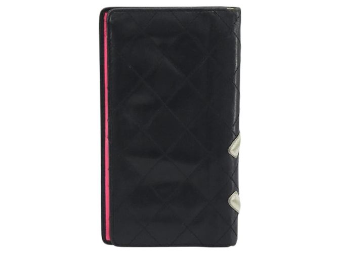 Portafoglio CHANEL in pelle Caviar Skin Set da 3 Nero CC Auth bs36694 - vista 3