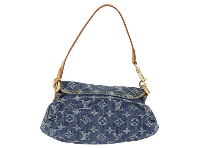 LOUIS VUITTON Monogram Denim Mini Preity Shoulder Bag Blue M95050 Auth 195231SAM - vista 2
