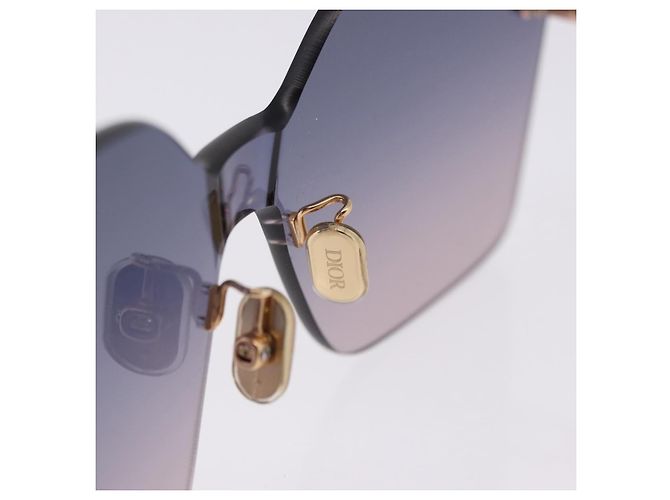 Gafas de sol Christian Dior metal Gold Auth 195922M Dorado - vista 14