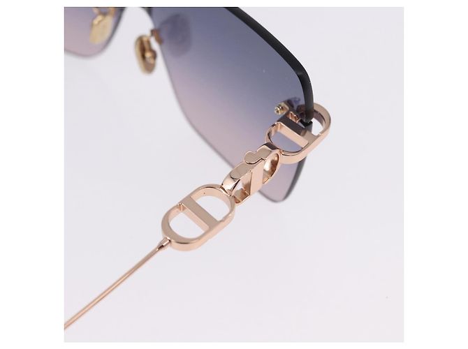 Gafas de sol Christian Dior metal Gold Auth 195922M Dorado - vista 8