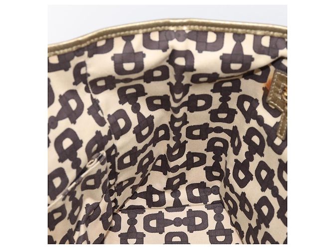 Borsa GUCCI GG Canvas Sherry Line Beige Gold 137396 Auth ka5582 D'oro - vista 19