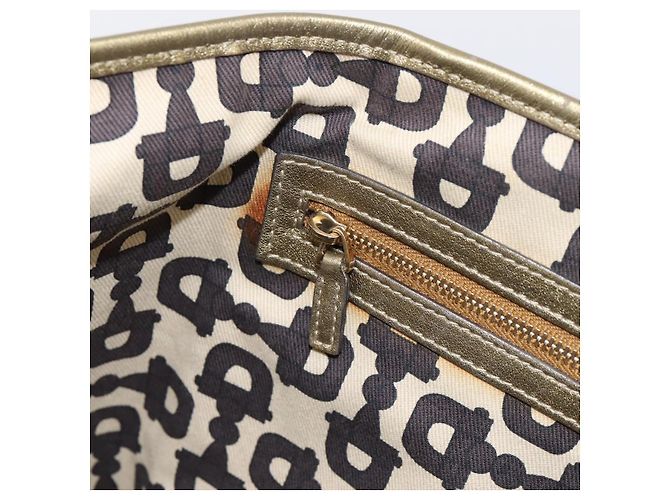 Borsa GUCCI GG Canvas Sherry Line Beige Gold 137396 Auth ka5582 D'oro - vista 20
