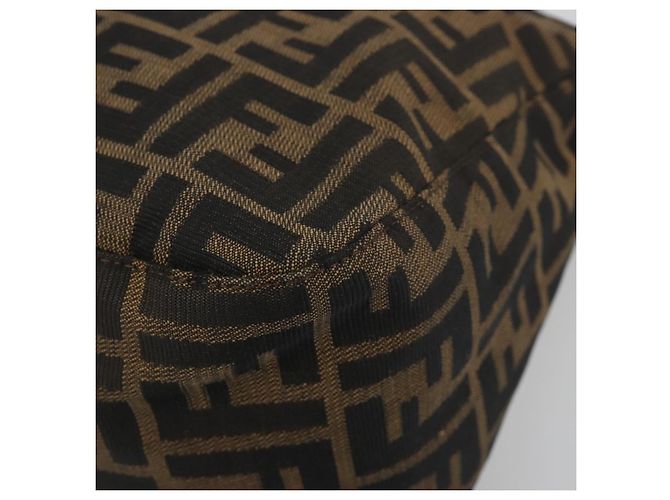 Borsa a tracolla FENDI Zucca Canvas Mamma Baguette Marrone Argento Auth 195494V - vista 14