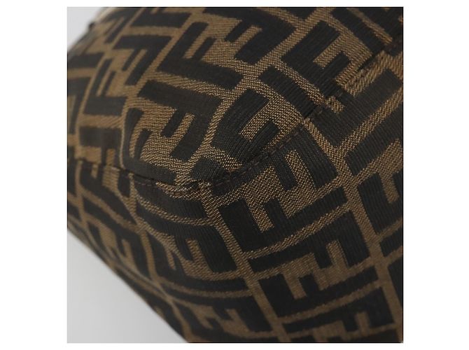 Borsa a tracolla FENDI Zucca Canvas Mamma Baguette Marrone Argento Auth 195494V - vista 15