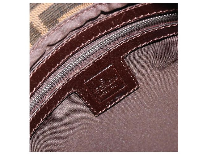 Borsa a tracolla FENDI Zucca Canvas Mamma Baguette Marrone Argento Auth 195494V - vista 20
