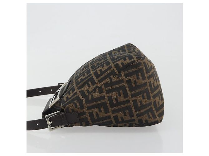 Borsa a tracolla FENDI Zucca Canvas Mamma Baguette Marrone Argento Auth 195494V - vista 4