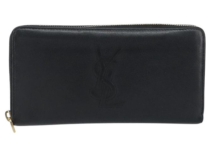 Portafoglio lungo SAINT LAURENT Cassandra in pelle nera e oro Auth 195906A Nero D'oro - vista 13