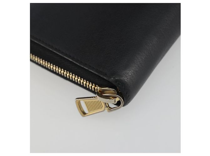 Portafoglio lungo SAINT LAURENT Cassandra in pelle nera e oro Auth 195906A Nero D'oro - vista 14