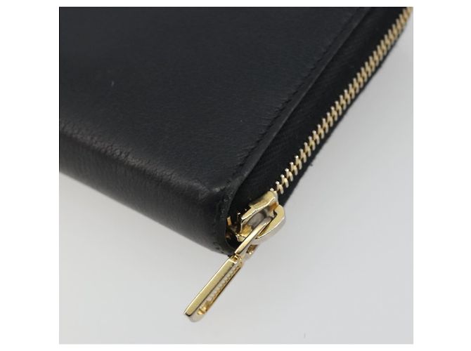 Portafoglio lungo SAINT LAURENT Cassandra in pelle nera e oro Auth 195906A Nero D'oro - vista 15