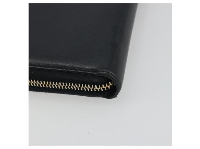 Portafoglio lungo SAINT LAURENT Cassandra in pelle nera e oro Auth 195906A Nero D'oro - vista 16