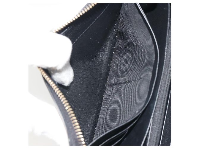 Portafoglio lungo SAINT LAURENT Cassandra in pelle nera e oro Auth 195906A Nero D'oro - vista 17