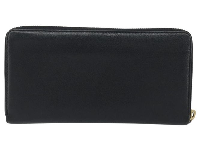 Portafoglio lungo SAINT LAURENT Cassandra in pelle nera e oro Auth 195906A Nero D'oro - vista 2