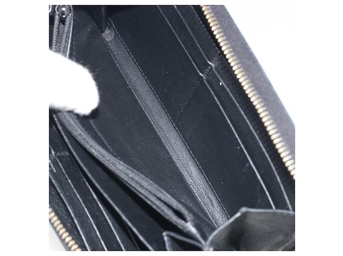 Portafoglio lungo SAINT LAURENT Cassandra in pelle nera e oro Auth 195906A Nero D'oro - vista 21