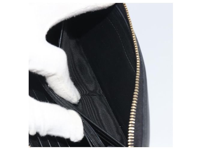 Portafoglio lungo SAINT LAURENT Cassandra in pelle nera e oro Auth 195906A Nero D'oro - vista 22