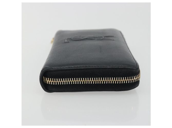 Portafoglio lungo SAINT LAURENT Cassandra in pelle nera e oro Auth 195906A Nero D'oro - vista 3