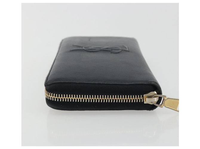 Portafoglio lungo SAINT LAURENT Cassandra in pelle nera e oro Auth 195906A Nero D'oro - vista 4
