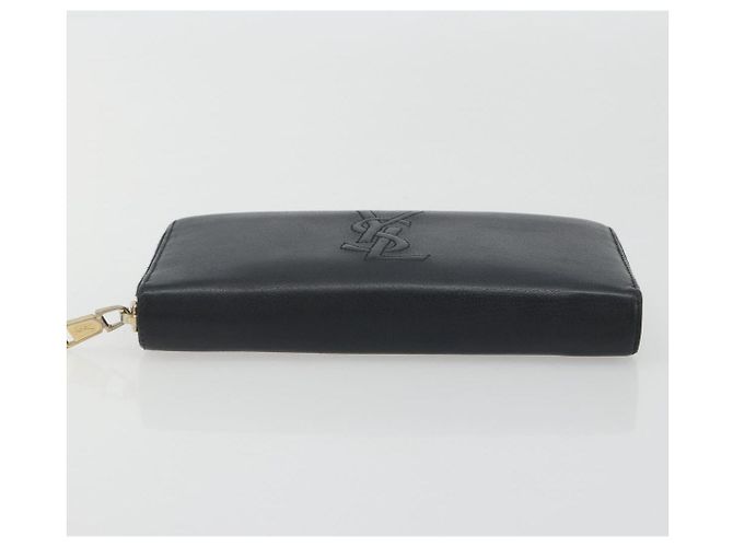 Portafoglio lungo SAINT LAURENT Cassandra in pelle nera e oro Auth 195906A Nero D'oro - vista 6