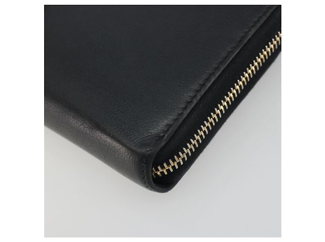 Portafoglio lungo SAINT LAURENT Cassandra in pelle nera e oro Auth 195906A Nero D'oro - vista 7