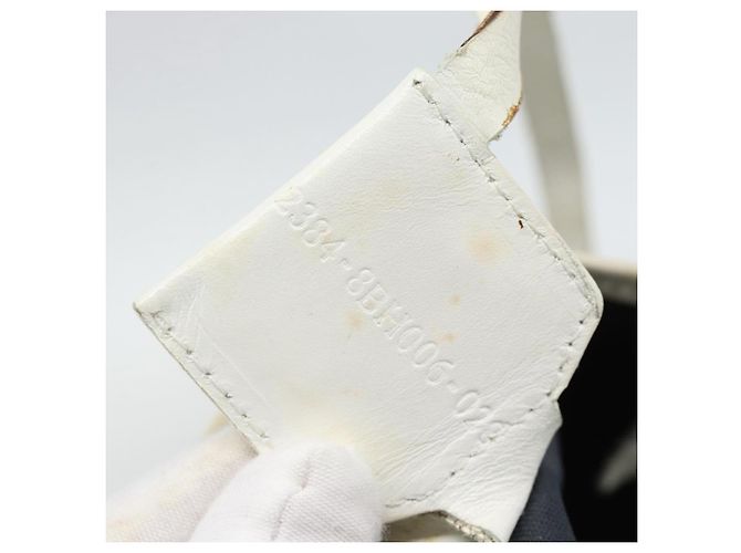 FENDI Zucchino Canvas Tote Bag Navy Silver 8BH006 Auth 194069 Silber Marineblau - Ansicht 12