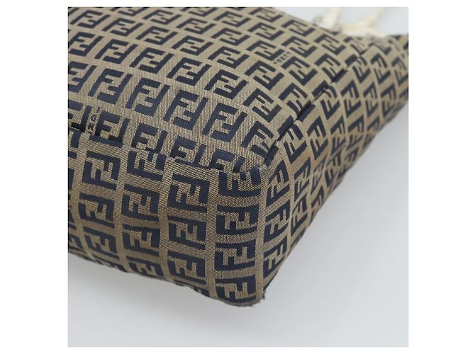 FENDI Zucchino Canvas Tote Bag Navy Silver 8BH006 Auth 194069 Silber Marineblau - Ansicht 15