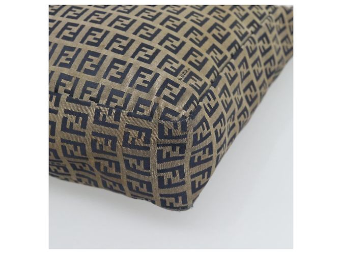 FENDI Zucchino Canvas Tote Bag Navy Silver 8BH006 Auth 194069 Silber Marineblau - Ansicht 9