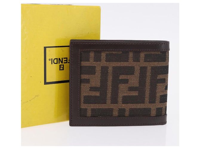FENDI Zucca Canvas Bifold Wallet Black Brown Auth 195739V - view 12