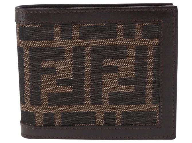 FENDI Zucca Canvas Bifold Wallet Black Brown Auth 195739V - view 13