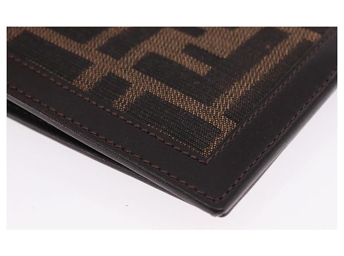 FENDI Zucca Canvas Bifold Wallet Black Brown Auth 195739V - view 14