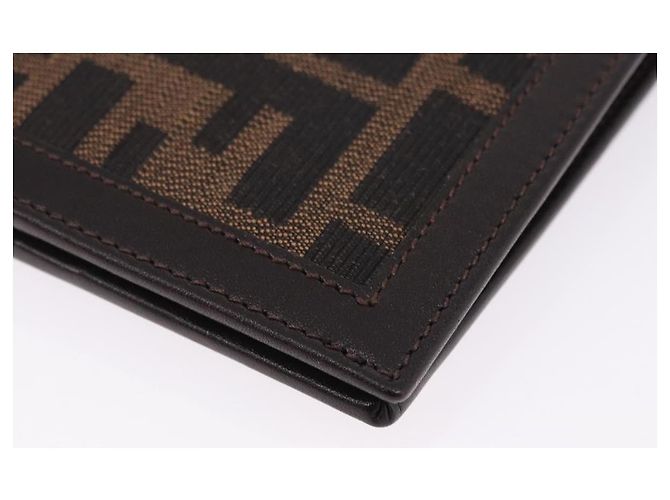 FENDI Zucca Canvas Bifold Wallet Black Brown Auth 195739V - view 15