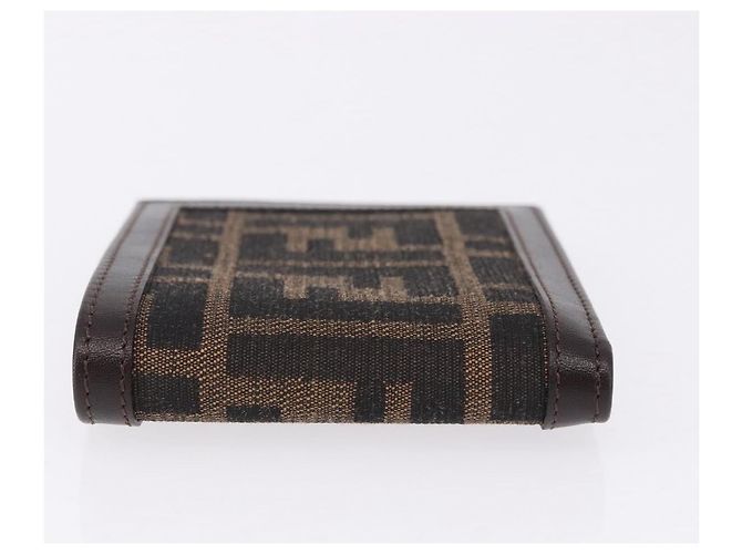 FENDI Zucca Canvas Bifold Wallet Black Brown Auth 195739V - view 4