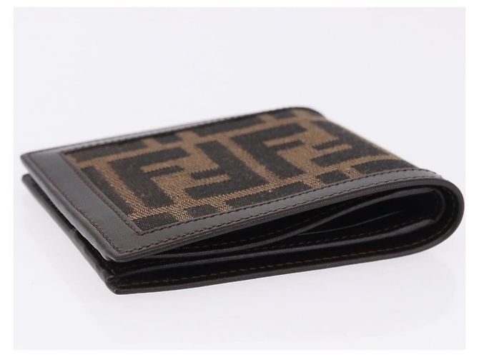 FENDI Zucca Canvas Bifold Wallet Black Brown Auth 195739V - view 5