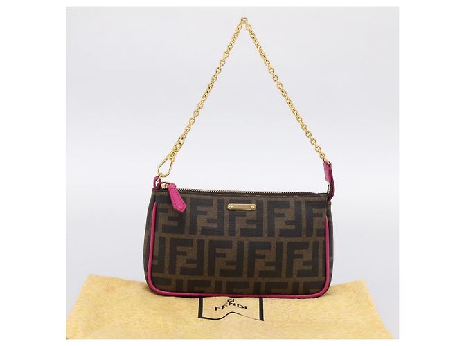 Portadocumenti FENDI Zucca Canvas PVC Marrone Nero 8BS073 Auth 195954V - vista 12