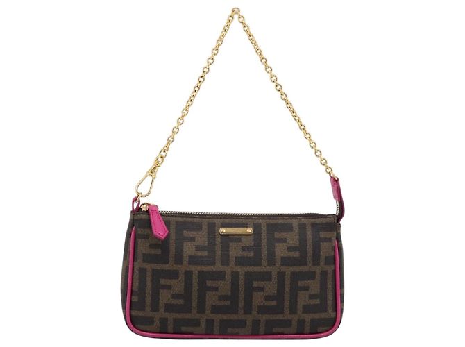 Portadocumenti FENDI Zucca Canvas PVC Marrone Nero 8BS073 Auth 195954V - vista 13