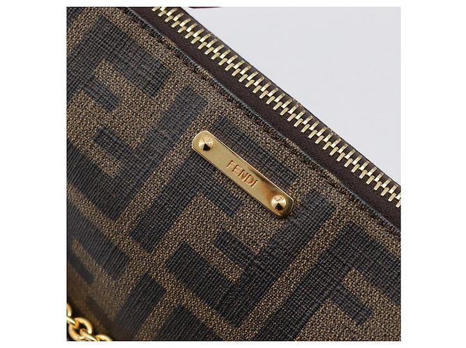 Portadocumenti FENDI Zucca Canvas PVC Marrone Nero 8BS073 Auth 195954V - vista 18