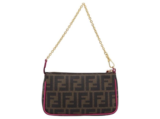 Portadocumenti FENDI Zucca Canvas PVC Marrone Nero 8BS073 Auth 195954V - vista 2