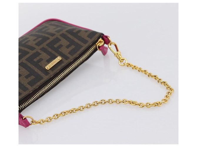 Portadocumenti FENDI Zucca Canvas PVC Marrone Nero 8BS073 Auth 195954V - vista 7