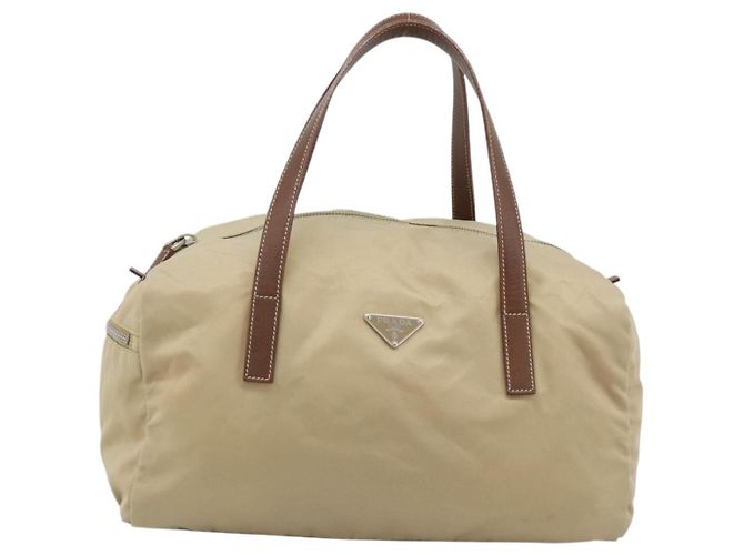 Borsa a Mano PRADA Nylon Beige Silver Auth 194328A Argento - vista 13