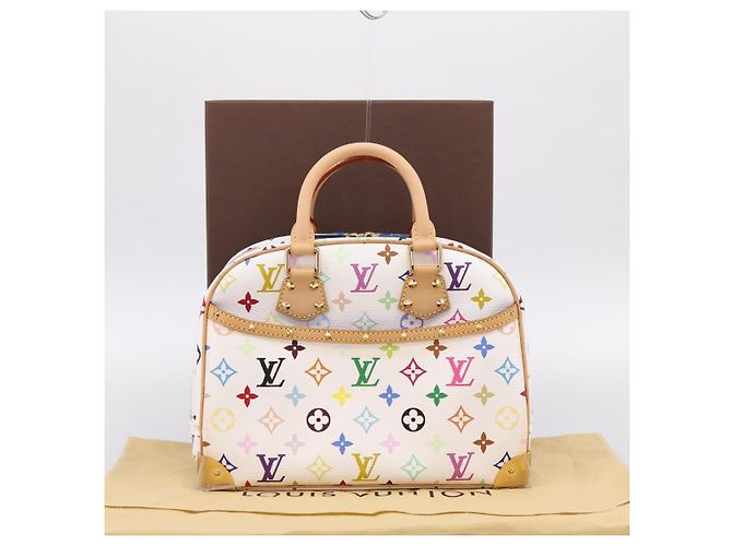 LOUIS VUITTON Monogram Multicolor Trouville Hand Bag White M92663 Auth 196798SM Bianco - vista 12
