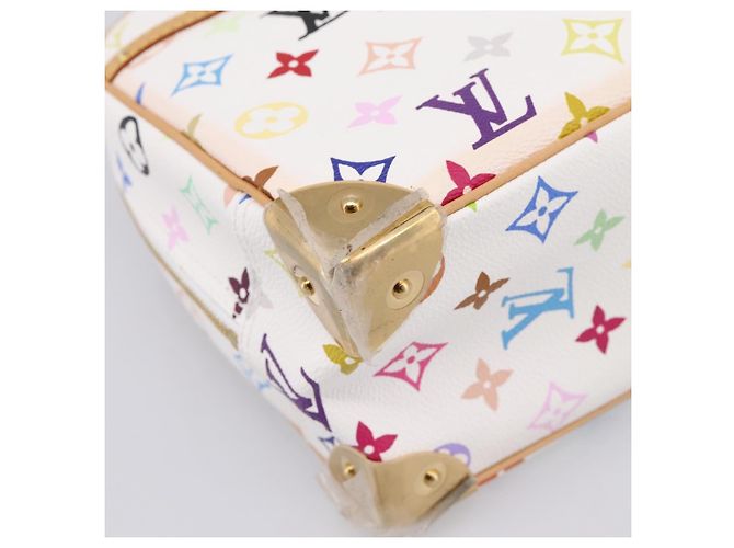 LOUIS VUITTON Monogram Multicolor Trouville Hand Bag White M92663 Auth 196798SM Bianco - vista 14