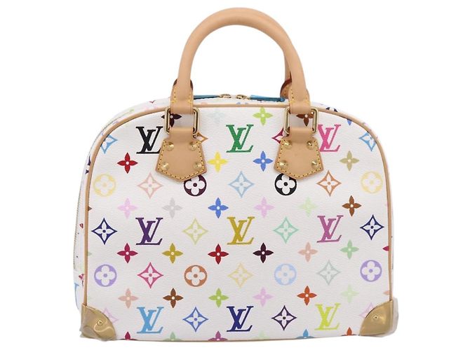 LOUIS VUITTON Monogram Multicolor Trouville Hand Bag White M92663 Auth 196798SM Bianco - vista 2